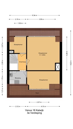 Floorplan - Venus 18, 2221 JE Katwijk